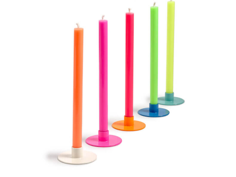 5 Mini Candles, Color Mix NEON