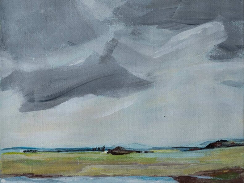Acrylbild-See-&-Wolken