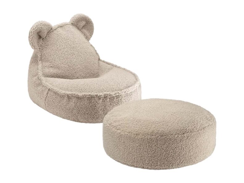 Teddy Sitzsack und Ottoman Set Biscuit beige