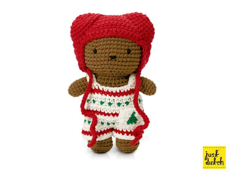 BORIS Kuschelhase im Christmas Overall und roter Mütze | Just Dutch