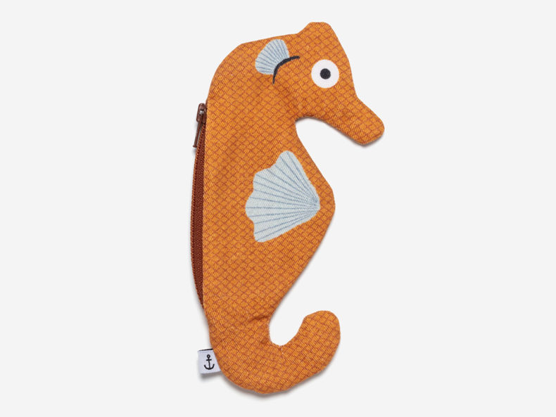 Orange Seahorse Täschchen
