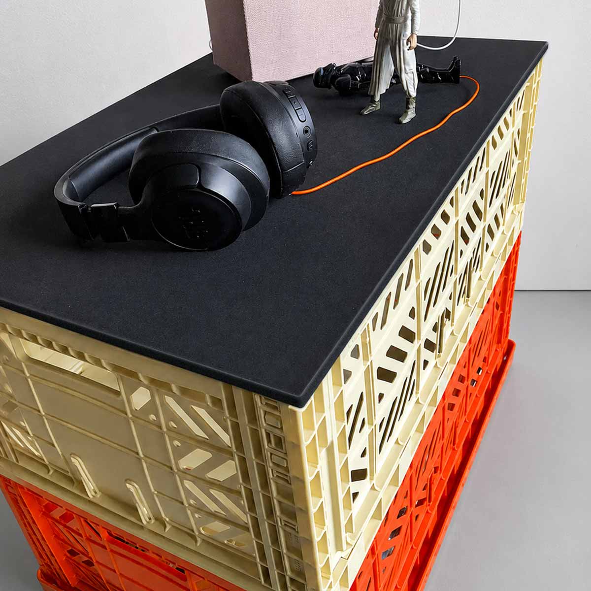 Deckplatte MDF schwarz für Ay-Kasa Faltkiste MAXI