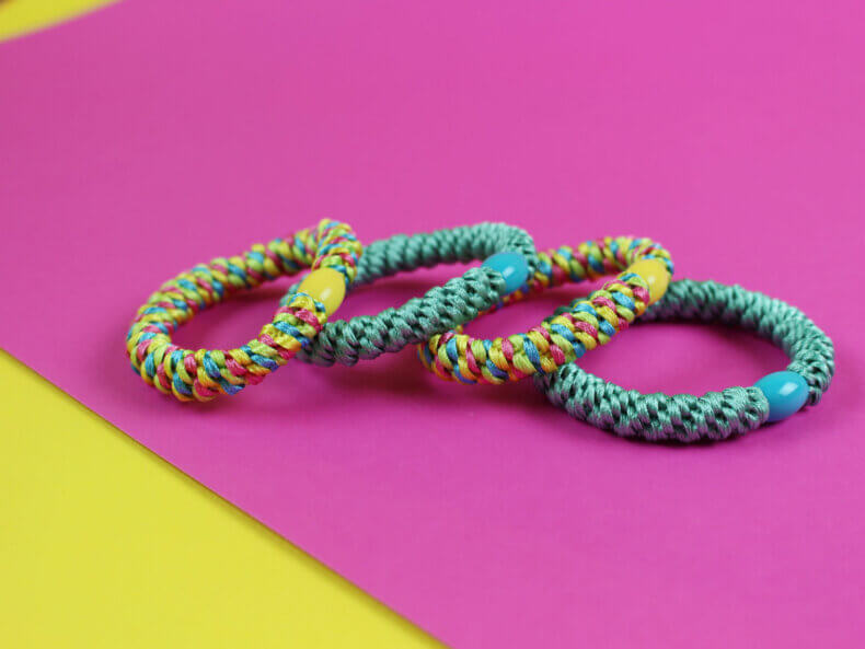 Haargummi-Set mint/gelb mit 4 Haargummis