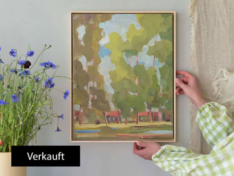 "Häuschen im Wald I" Öl auf Leinwand, Unikat