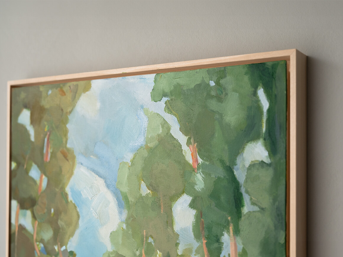 "Häuschen im Wald II" Öl auf Leinwand, Unikat – Bild 2