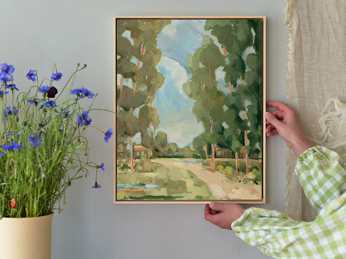 "Häuschen im Wald II" Öl auf Leinwand, Unikat