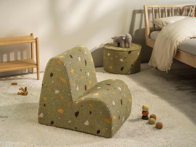 Kindersessel Cloud Terrazzo Moss