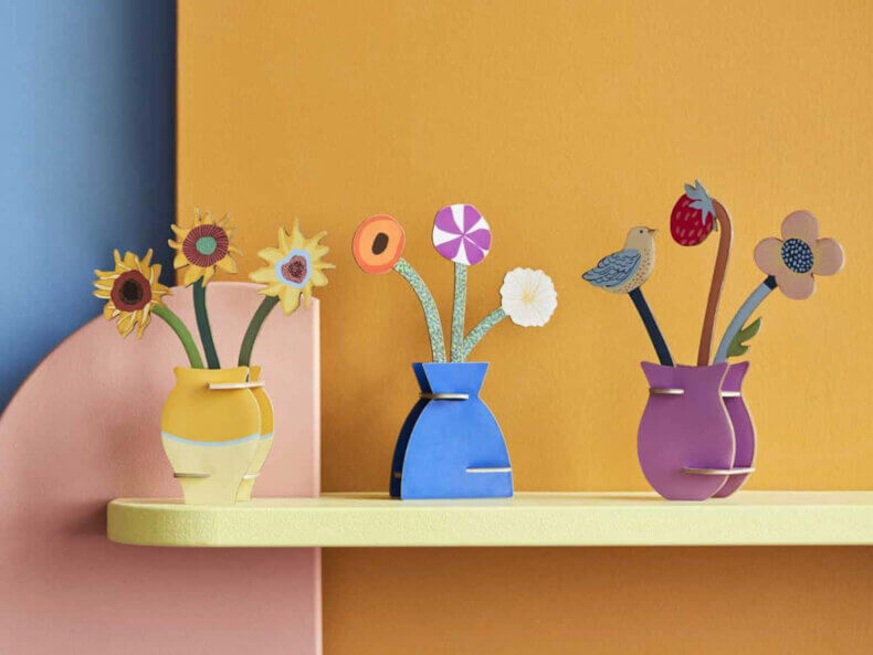 Klimts-Blumen-Pop-Out-Card-Postkarte-studio-roof