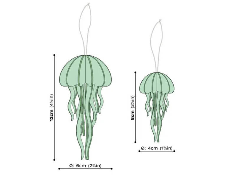 Jellyfish 8cm, mint green | Von LOVI Finnland