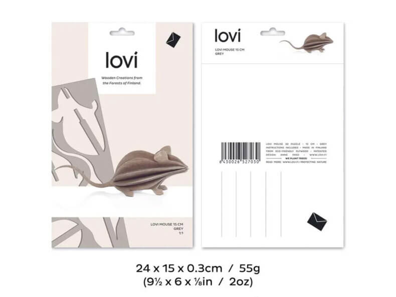 Lovi Mouse 15 cm, grey – Bild 4