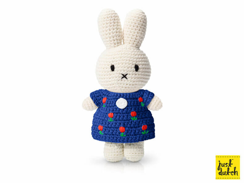 MIFFY, Kuschelhase im blauen Tulpenkleid | just dutch
