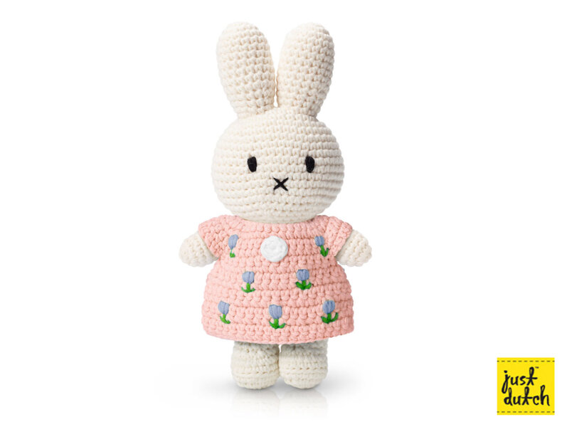 MIFFY Kuschelhase - im pastellrosa Tulpenkleid | Just Dutch