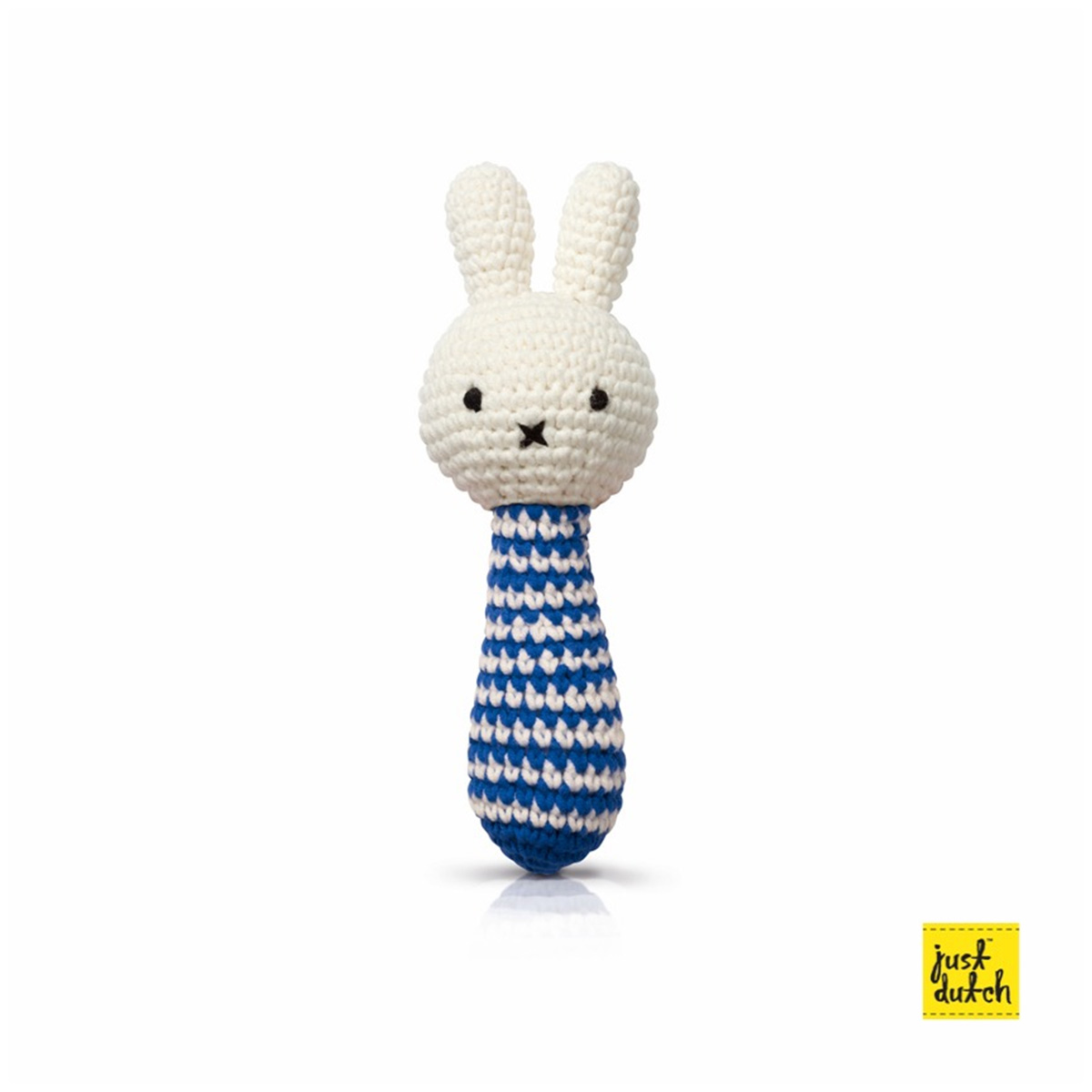 MIFFY gehäkelte Rassel, blau gestreift