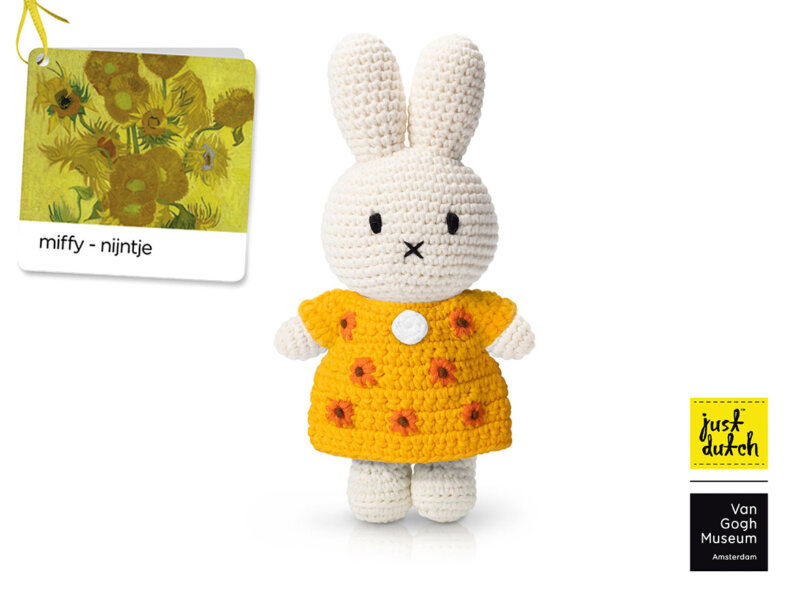MIFFY gehäkeltes Kuscheltier - im Sonnenblumenkleid