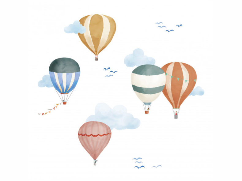 MIMI'lou Wandsticker Aquarell Heißluftballons – Bild 3