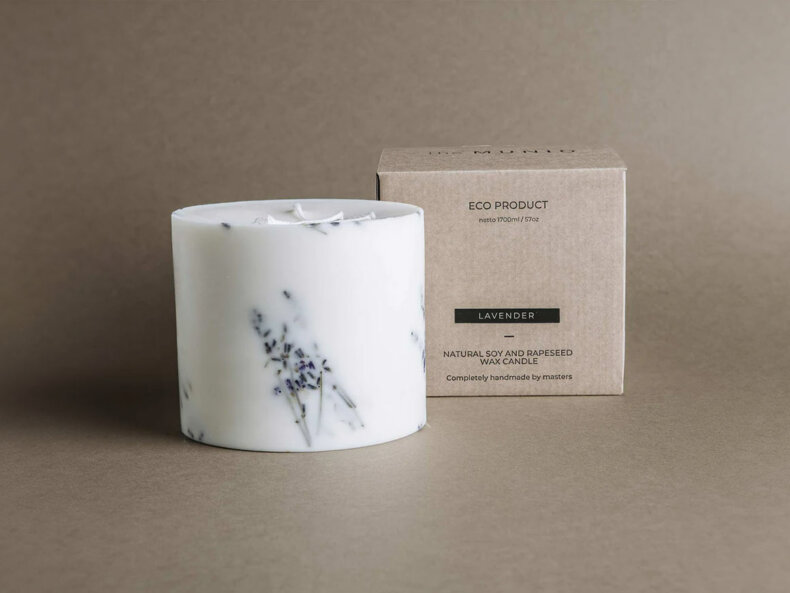 the MUNIO Sojawachs Duftkerze - Lavendel, XL, 1700 ml