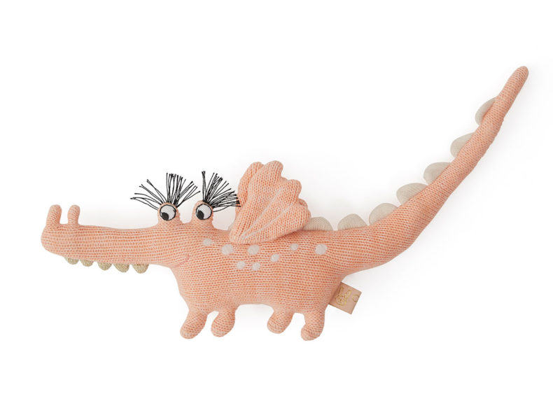 Strickrassel Darling Rattle Baby Yoshi Crocodile - OYOY living