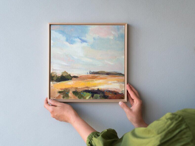 „Sommerwind I“ – Original Ölgemälde im Schattenfugenrahmen, Unikat – Bild 6