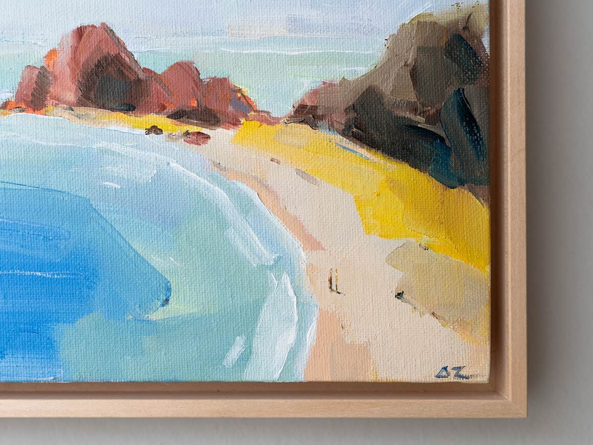 „Strand 4“ – Original Ölgemälde im Schattenfugenrahmen, Unikat – Bild 3