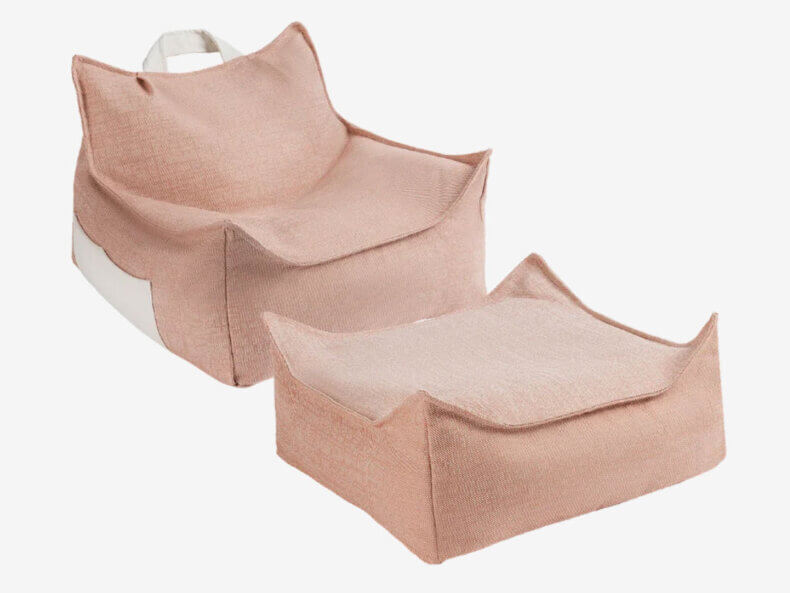 Outdoor Sitzsack & Ottoman-Set Farbe Seashell