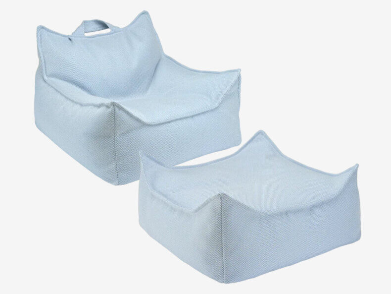 Outdoor Sitzsack & Ottoman-Set Farbe Azure