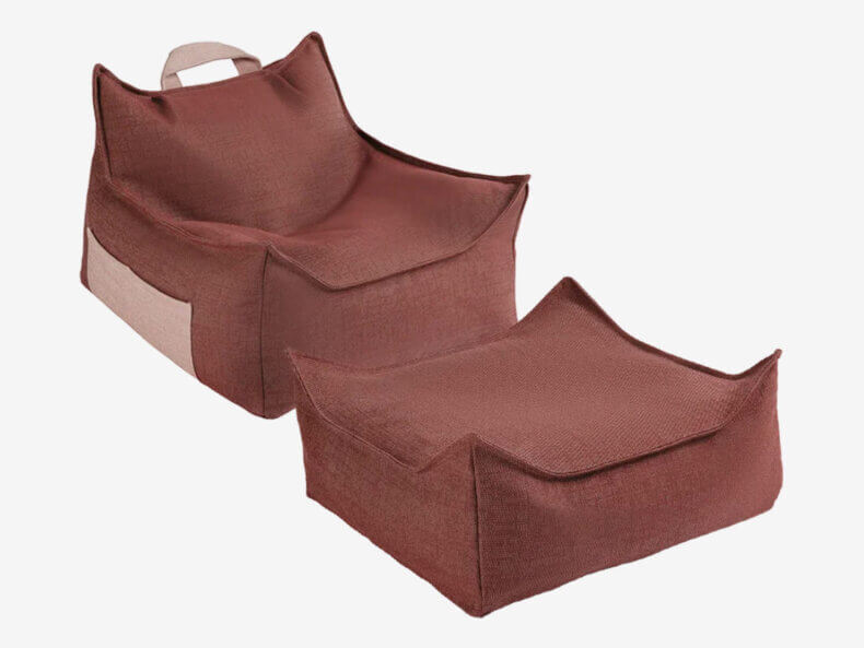 Outdoor Sitzsack & Ottoman-Set Farbe Granatapfel