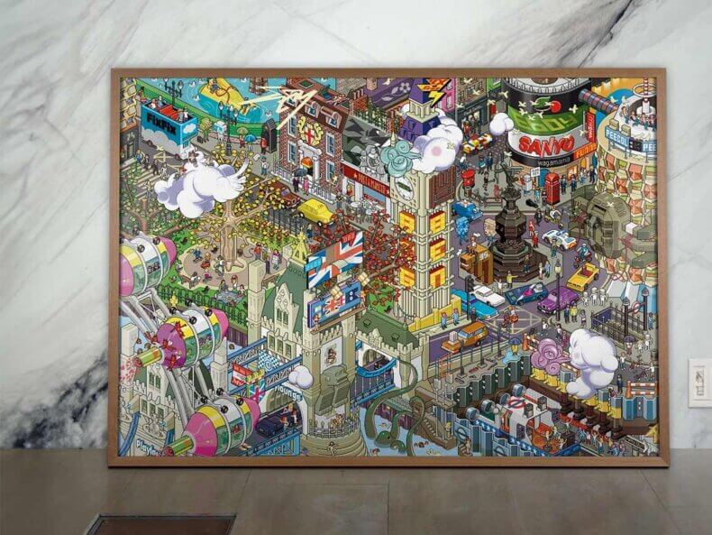 London, Pixorama Pixelkunst-Poster