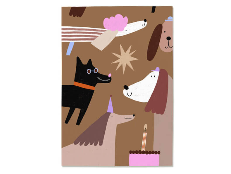 Postkarte „Geburtstag Hunde“