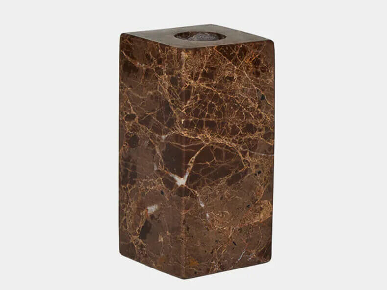 Savi Square Marble Candleholder - High