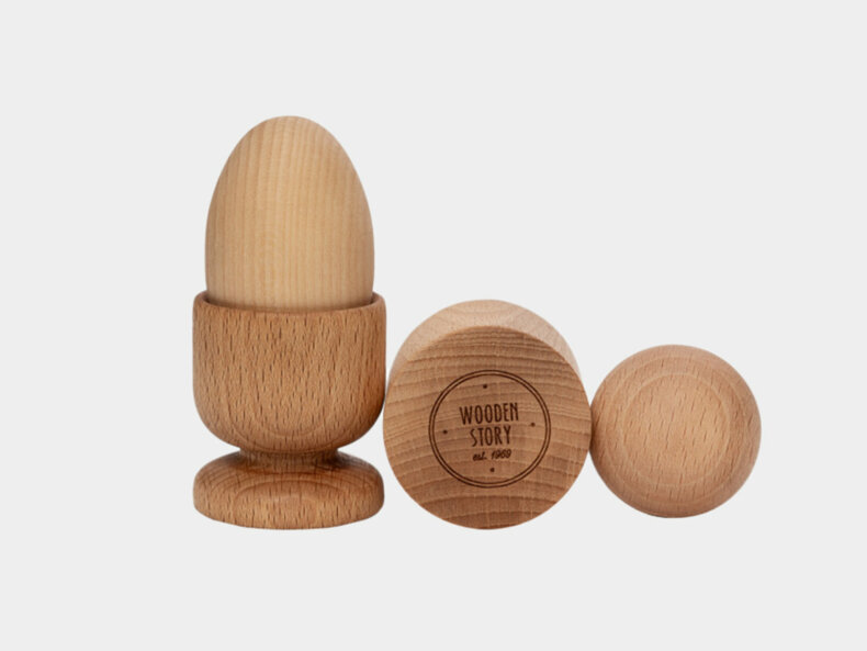 Montessori-Set Ei, Kugel, Würfel, Becher und Eierbecher – Bild 4