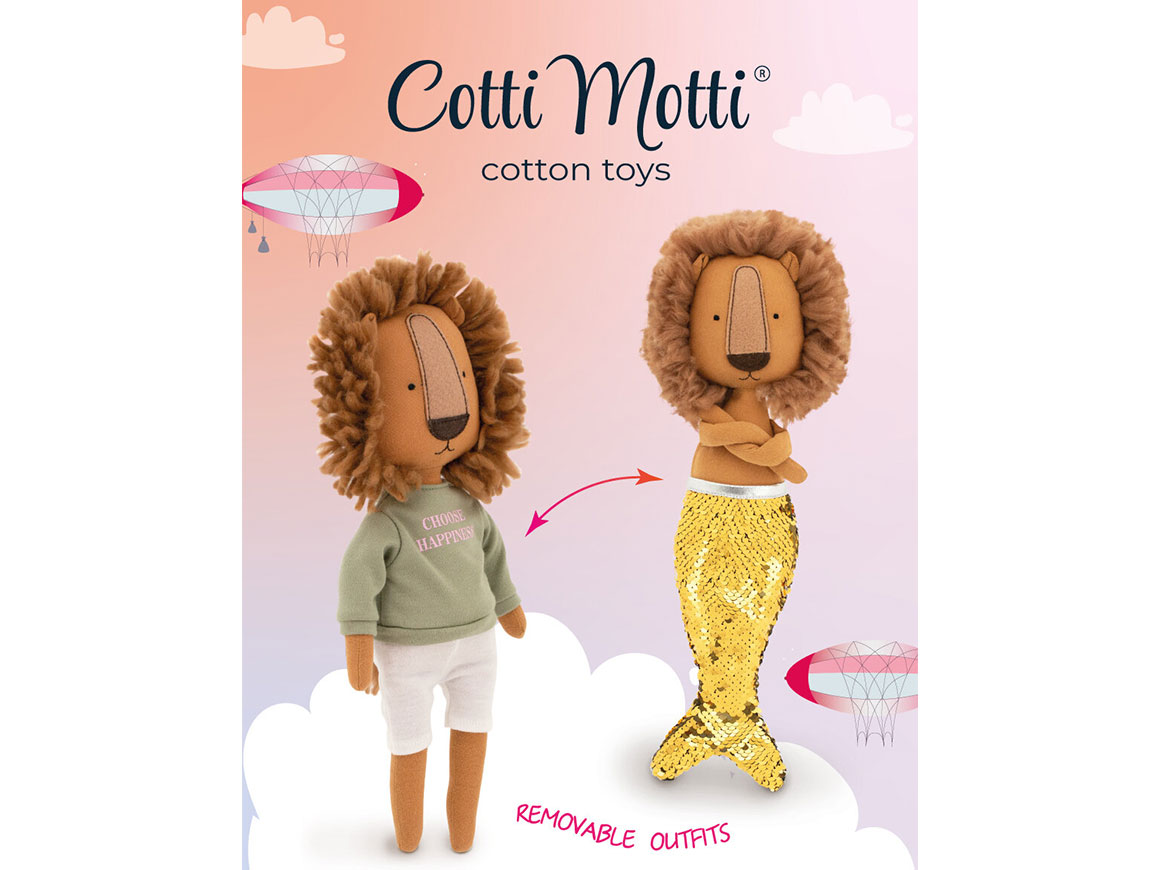 Simon the Lion: Green Sweatshirt + Mermaid Tail (30cm) Kuscheltier