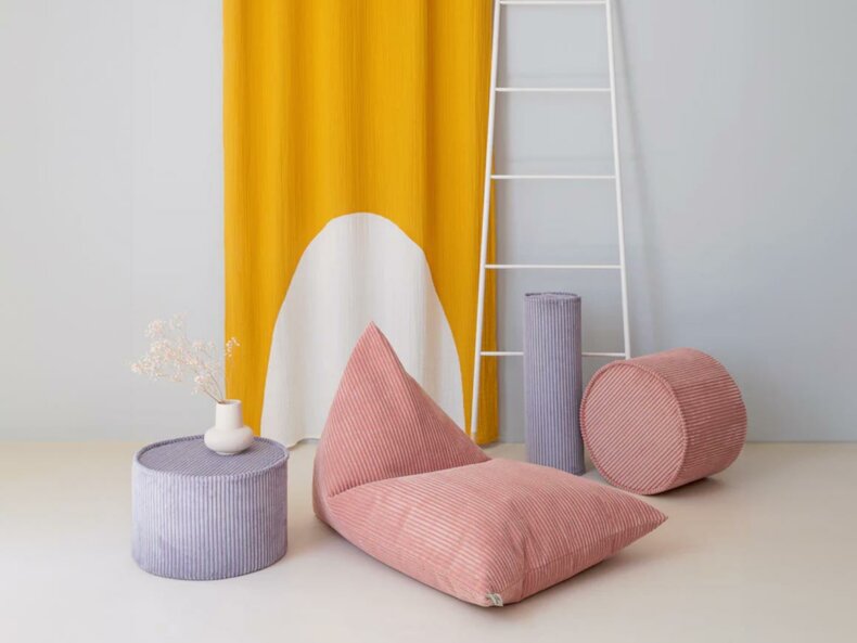 Sitzpuff Cord Pink Mousse – Bild 2