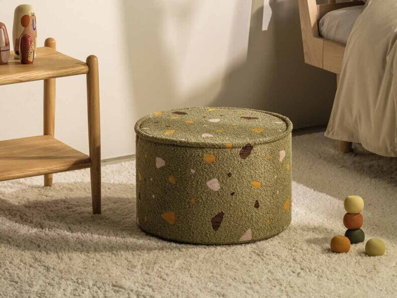Sitzpuff Terrazzo Moss