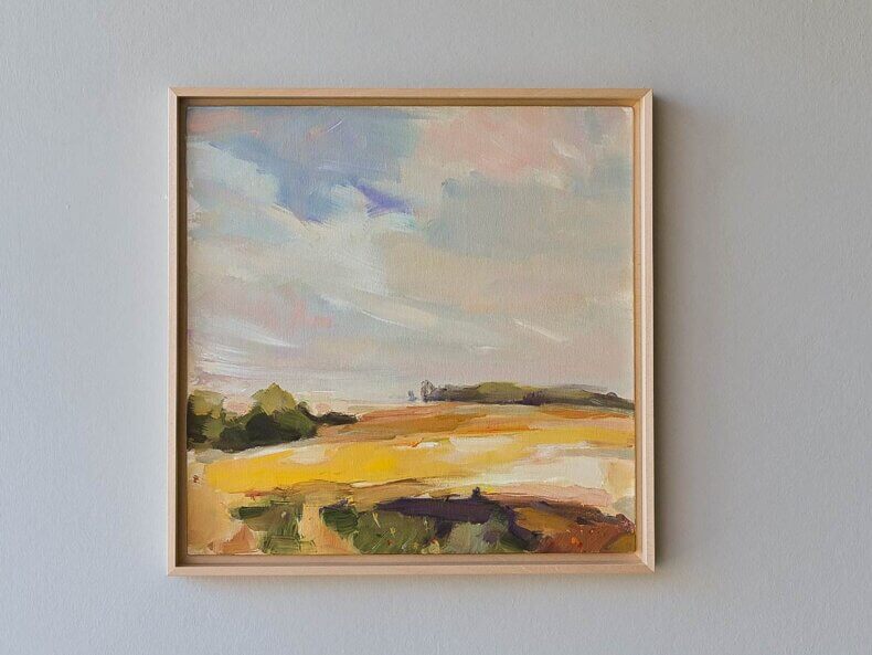„Sommerwind I“ – Original Ölgemälde im Schattenfugenrahmen, Unikat – Bild 5