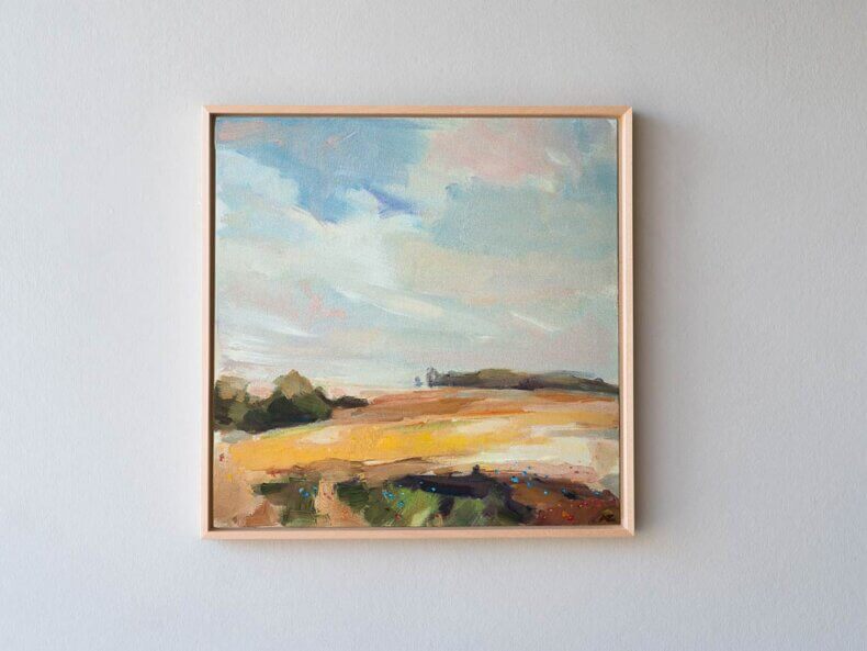„Sommerwind I“ – Original Ölgemälde im Schattenfugenrahmen, Unikat – Bild 4