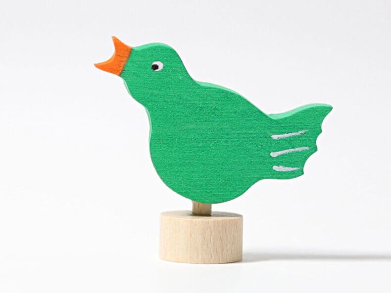 Steckfigur singender Vogel