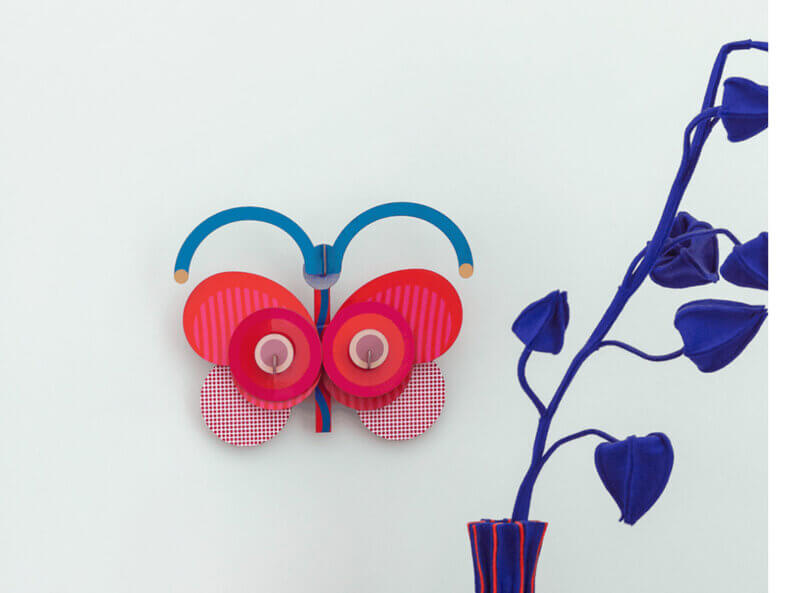 Stripy Butterfly Wanddekoration von Studio Roof als Schmetterling an der Wand