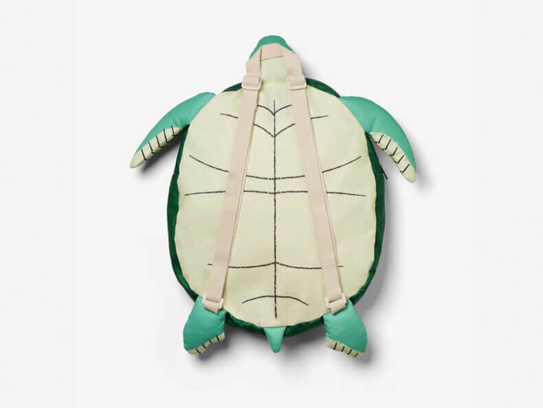 Turtle Kinderrucksack von DonFisher, Ansicht von hinten mit verstellbaren Schultergurten