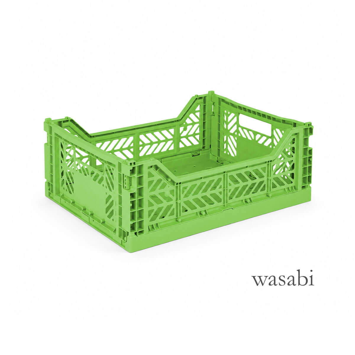 Aykasa Midi Box in Wasabi – faltbare grüne Aufbewahrungsbox aus recyceltem Kunststoff