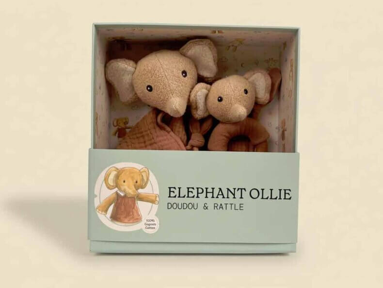 Geschenkset Schmusetuch und Rassel Elefant Ollie von Egmont Toys