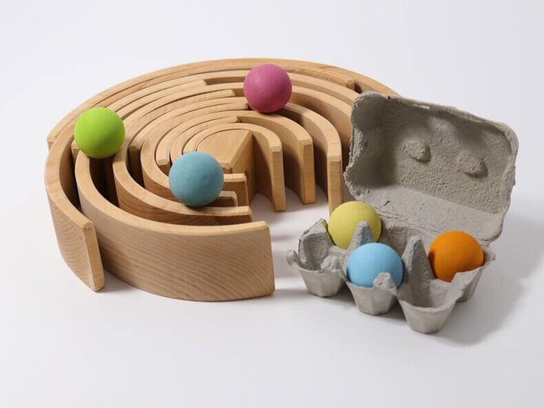 Montessori-inspirierter großer Regenbogen aus unbehandeltem Holz