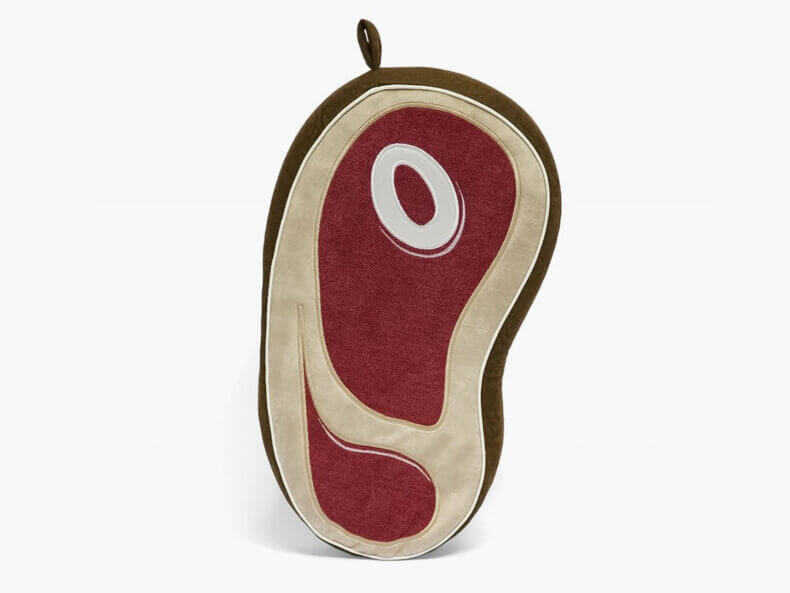 Laptopkissen Argentinisches Steak Raw – Vorderansicht, realistisches Design, weiches und gemütliches Home-Accessoire