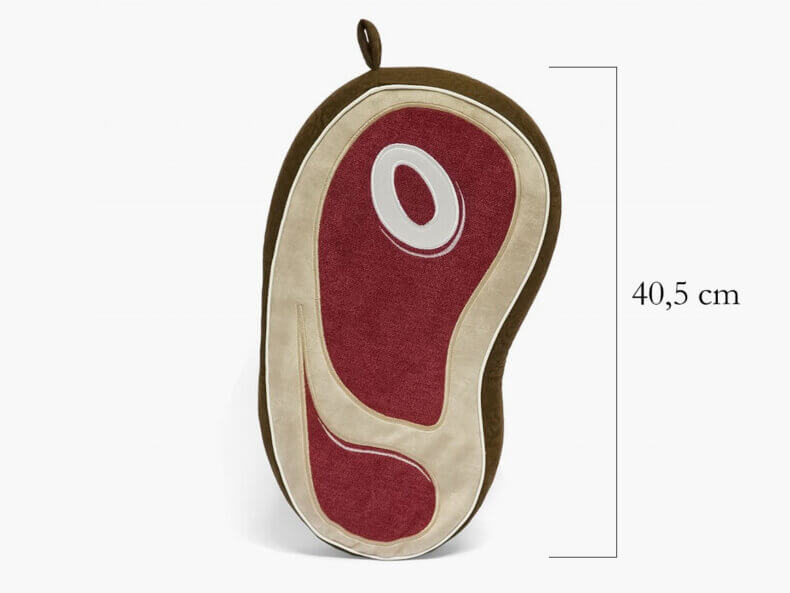 Laptopkissen Argentinisches Steak Raw – Vorderansicht, realistisches Design, weiches und gemütliches Home-Accessoire