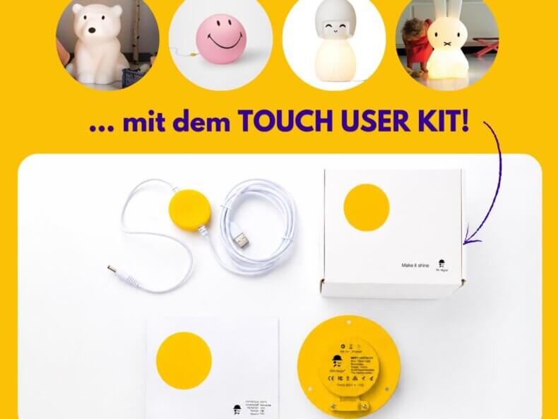 Mr Maria TOUCH USER KIT zur Nachrüstung der Touch-Funktion für kompatible Mr Maria Leuchten wie Miffy XL, Nanuk, Smiley, LIA, Anana und Kokeshi.