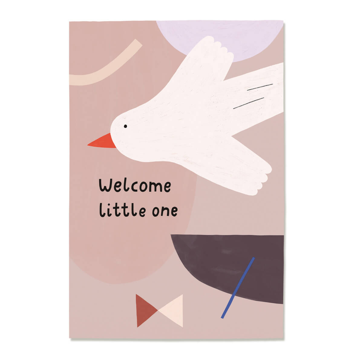 Postkarte Baby Welcome von nuukk – liebevoll illustrierte Glückwunschkarte zur Geburt auf stabiler Holzschliffpappe, Design von Anna Katharina Jansen